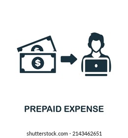 Prepaid Expense icon. Monochrome simple Prepaid Expense icon for templates, web design and infographics