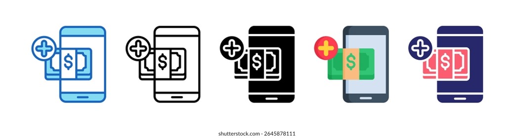 Coleção De Conjuntos De Ícones De Vários Estilos Pré-Pagos.