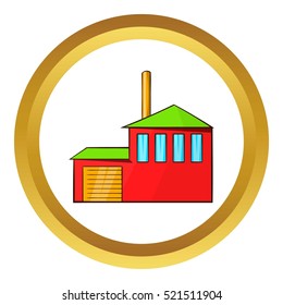 Preparation of beer vector icon in golden circle, cartoon style isolated on white background
