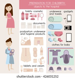 preparation for childbirth. objects to the maternity hospital.