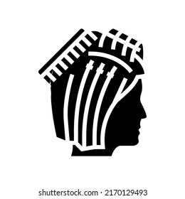preparation for hairdressing glyph icon vector. preparation for hairdressing sign. isolated symbol illustration