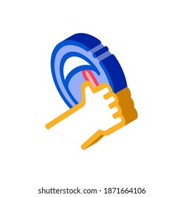 preparation of hole for lamp icon vector. isometric preparation of hole for lamp sign. color isolated symbol illustration