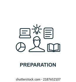 Preparation icon. Monochrome simple icon for templates, web design and infographics