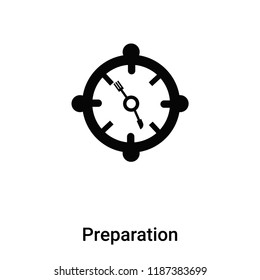 Preparation icon vector isolated on white background, logo concept of Preparation sign on transparent background, filled black symbol svg