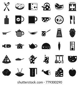 Preparation icons set. Simple style of 36 preparation vector icons for web isolated on white background