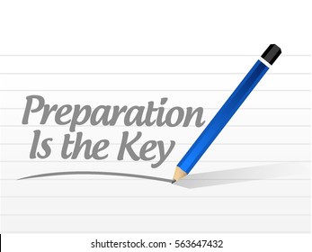 preparation is the key quote sign concept illustration design