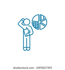 Preparation of report linear icon concept. Preparation of report line vector sign, symbol, illustration.