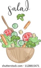 
Preparation of salad from vegetables