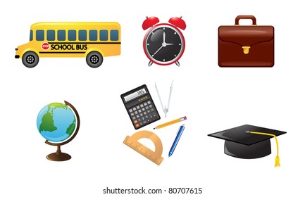 Preparation for school and university. Vector icon set
