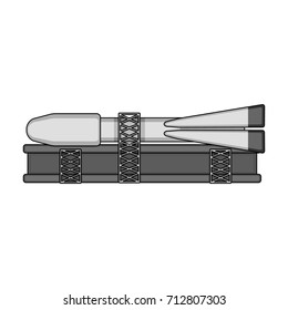 Preparation of space technology for launch. Space technology single icon in monochrome style vector symbol stock illustration web.