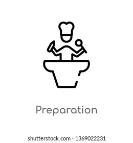 preparation vector line icon. Simple element illustration. preparation outline icon from fast food concept. Can be used for web and mobile