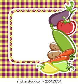 Preparation of vegetable dishes in the vector.