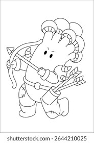 Cavaleiro desenhos animados doodles Arte para colorir livro ou pintura