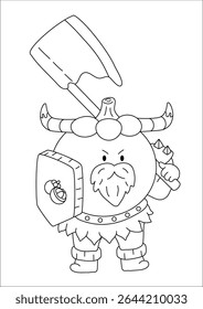 Cavaleiro desenhos animados doodles Arte para colorir livro ou pintura