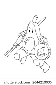 Cavaleiro desenhos animados doodles Arte para colorir livro ou pintura