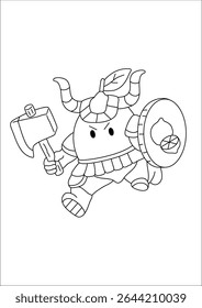 Cavaleiro desenhos animados doodles Arte para colorir livro ou pintura