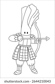 Cavaleiro desenhos animados doodles Arte para colorir livro ou pintura