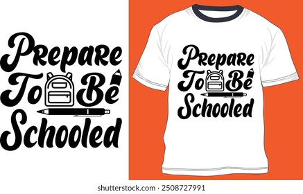 prepare-se para ser educado, Design escolar, design de camiseta, Retro 100 Dias, engraçado 100 Dias de Escola, vetor imprimível.