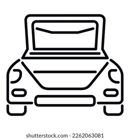 Prepare car trunk icon outline vector. Open vehicle. Side auto