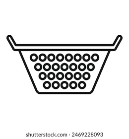 Prepare colander drain icon outline vector. Cooking accessory. Water element