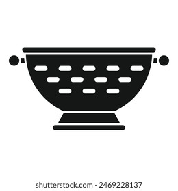 Prepare colander icon simple vector. Dish tool kit. Water handle equipment