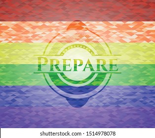 Prepare lgbt colors emblem. Vector Illustration. Mosaic.