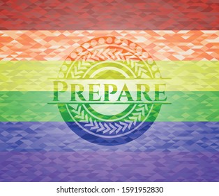 Prepare lgbt colors emblem. Vector Illustration. Mosaic.