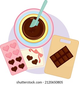 Prepare for Making Heart Shaped Chocolate