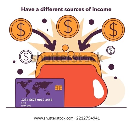 Prepare for recession advice. Have a different sources of income in conditions of economic stagnation. Economic activity decline. Flat vector illustration