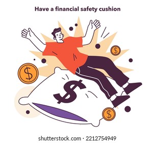 Prepare for recession advice. Have a financial safety cushion in conditions of economic stagnation. Economic activity decline. Flat vector illustration