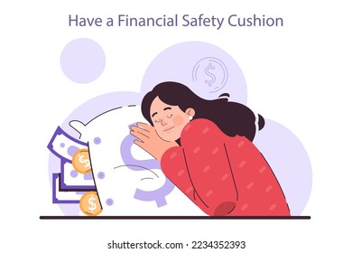 Prepare for recession advice. Have a financial safety cushion in conditions of economic stagnation. Economic activity decline. Flat vector illustration