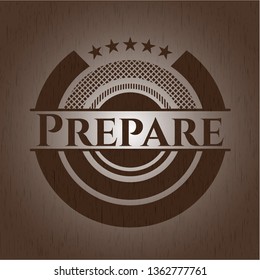 Prepare retro wooden emblem