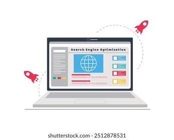 Prepare SEO for attractive and more visible website, search engine optimization. Design character. Vector flat illustration