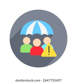 Vorbereiten Team abgerundete Farbe, Mini-Illustration Symbol. Nutzung für modernes Konzept, Print, UI, UX-Kit, Web- und App-Entwicklung. Vektorgrafik zum Thema Risikomanagement, Geschäftswelt, Finanzen.