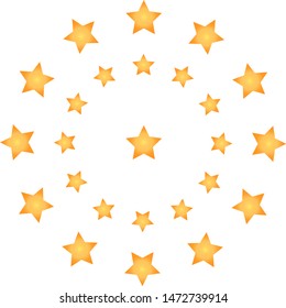 
I prepared circularly aligned stars vectors for your design.