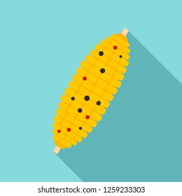 Prepared corn icon. Flat illustration of prepared corn vector icon for web design