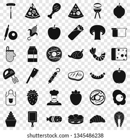 Prepared dish icons set. Simple style of 36 prepared dish vector icons for web for any design