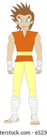 Prepared to fight young athlete