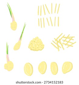 Prepared Ginger Cooking Set (Shredded, Minced)