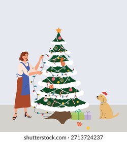 Preparing for Christmas with a dog