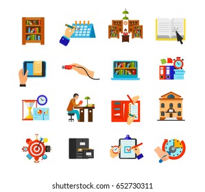 Preparing for exam icon set