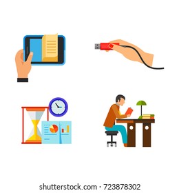 Preparing for exam icon set