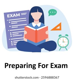 Preparing For Exam Vector illustration which can easily modify or edit

