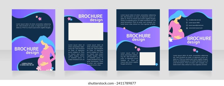 Preparando el diseño de folletos en blanco. Conjunto de plantillas con espacio de copia para texto. Recopilación de informes corporativos prefabricados. Editable 4 páginas de papel. Mplus redondeado 1c Negrita, fuentes nunito Light usadas