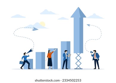 preparing for the launch of a business project. career rise to success, flat color icon, business analysis, scaling take off. Flat vector illustration on a white background.