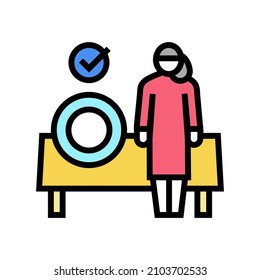 preparing meals babysitter color icon vector. preparing meals babysitter sign. isolated symbol illustration