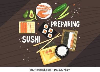 Preparing Sushi Ingredients And Technique