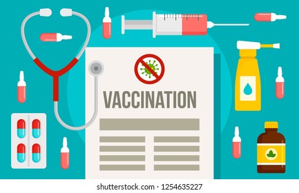 Preparing vaccination banner. Flat illustration of preparing vaccination vector banner for web design