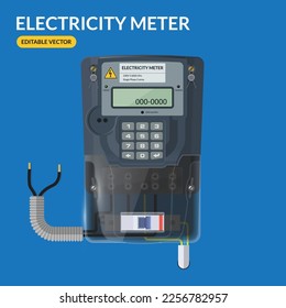 Prepayment Electricity Meter made in Adobe Illustrator, saved as EPS10, contains transparency.