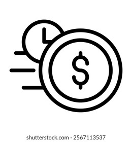 Prepayment Icon Lineal Style Vector Illustration